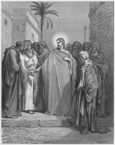 La Biblia de Gustave Doré: Cristo y el tributo de Gustave Dore